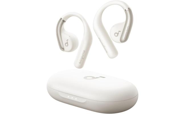 Anker Soundcore  AeroFit Open-Ear Headphones, Ultra Comfort, Snug Fit, Ergonomic Ear Hook, Balanced Sound, IPX7 Waterproof, 42H Playtime, Small-Ear Friendly, App Control, Clear Calls, Wireless Earbuds - White